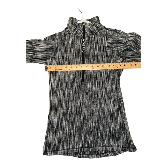 Nike Pro Black/White Hyperwarm Quarter Zip, Small - Picture 7 of 9